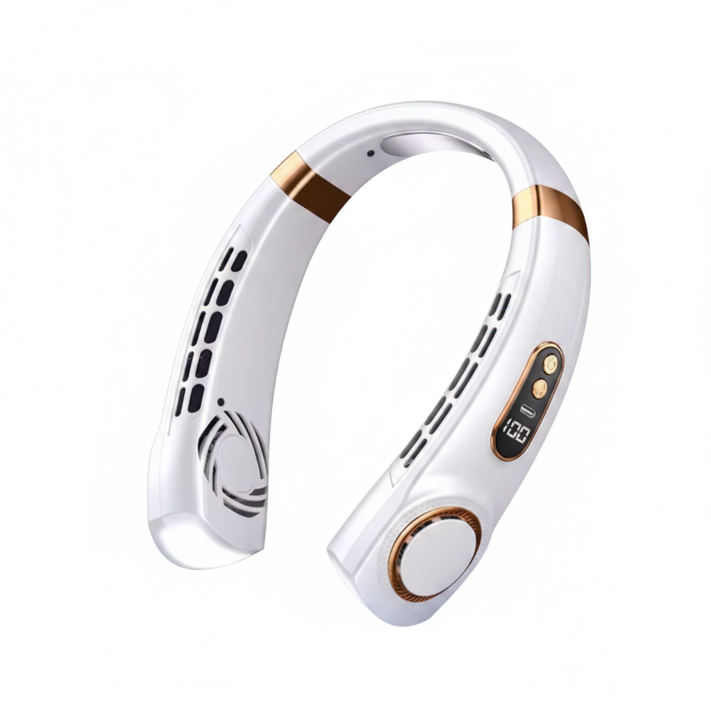Witte nekventilator — witte achtergrond